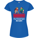May Start Talking About Rugby Player Funny Womens Petite Cut T-Shirt Royal Blue