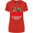 May Start Talking About Rugby Player Funny Womens Wider Cut T-Shirt Red