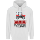 May Talking About Tractors Funny Farmer Childrens Kids Hoodie White
