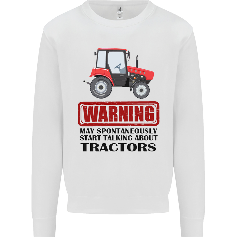 May Talking About Tractors Funny Farmer Kids Sweatshirt Jumper White