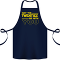 May the 20s Twenties Be With You Sci-Fi Cotton Apron 100% Organic Navy Blue