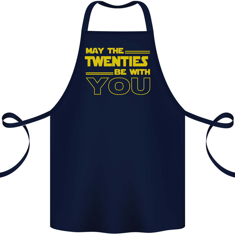 May the 20s Twenties Be With You Sci-Fi Cotton Apron 100% Organic Navy Blue