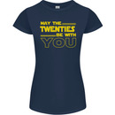May the 20s Twenties Be With You Sci-Fi Womens Petite Cut T-Shirt Navy Blue
