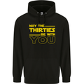 May the 30s Thirties Be With You Sci-Fi Mens 80% Cotton Hoodie Black