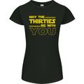 May the 30s Thirties Be With You Sci-Fi Womens Petite Cut T-Shirt Black