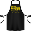 May the 40s Fourties Be With You  Sci-Fi Cotton Apron 100% Organic Black