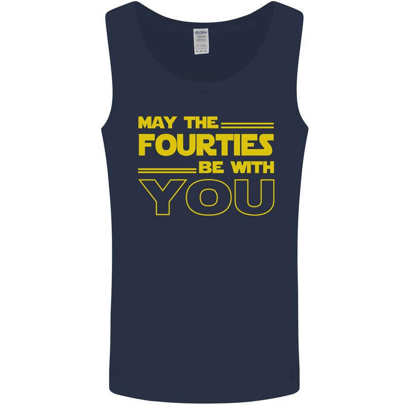 May the 40s Fourties Be With You  Sci-Fi Mens Vest Tank Top Navy Blue