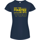 May the 40s Fourties Be With You  Sci-Fi Womens Petite Cut T-Shirt Navy Blue