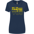 May the 40s Fourties Be With You  Sci-Fi Womens Wider Cut T-Shirt Navy Blue