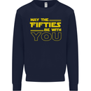 May the 50s Fifties Be With You Sci-Fi Mens Sweatshirt Jumper Navy Blue