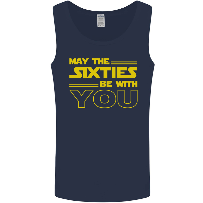 May the 60s Sixties Be With You Sci-Fi Mens Vest Tank Top Navy Blue