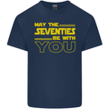 May the 70s Seventies Be With You Sci-Fi Mens Cotton T-Shirt Tee Top Navy Blue