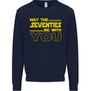 May the 70s Seventies Be With You Sci-Fi Mens Sweatshirt Jumper Navy Blue