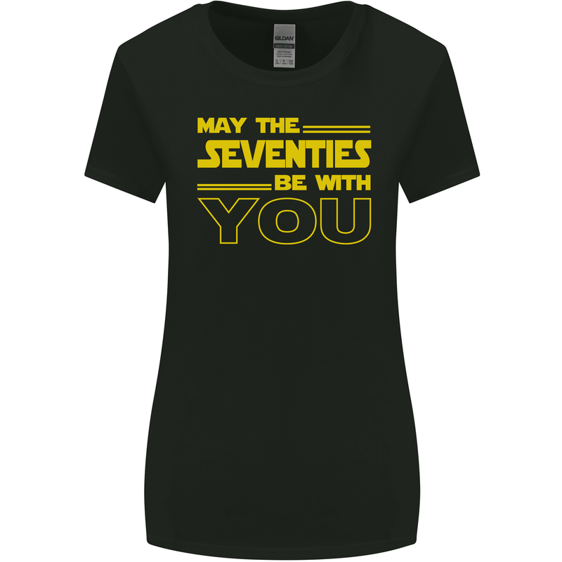 May the 70s Seventies Be With You Sci-Fi Womens Wider Cut T-Shirt Black
