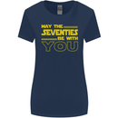 May the 70s Seventies Be With You Sci-Fi Womens Wider Cut T-Shirt Navy Blue