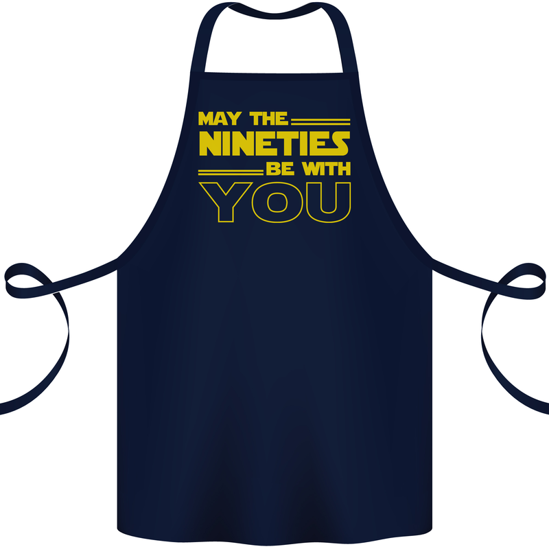 May the 90s Nineties Be With You Sci-Fi Cotton Apron 100% Organic Navy Blue