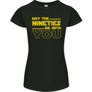 May the 90s Nineties Be With You Sci-Fi Womens Petite Cut T-Shirt Black