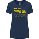 May the 90s Nineties Be With You Sci-Fi Womens Wider Cut T-Shirt Navy Blue