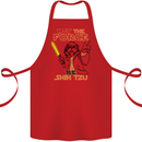 May the Force Be Shih Tzu Dog Funny Cotton Apron 100% Organic Red