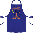 May the Force Be Shih Tzu Dog Funny Cotton Apron 100% Organic Royal Blue