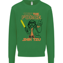 May the Force Be Shih Tzu Dog Funny Kids Sweatshirt Jumper Irish Green