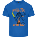 May the Force Be Shih Tzu Dog Funny Kids T-Shirt Childrens Royal Blue