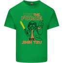May the Force Be Shih Tzu Dog Funny Mens Cotton T-Shirt Tee Top Irish Green