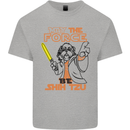 May the Force Be Shih Tzu Dog Funny Mens Cotton T-Shirt Tee Top Sports Grey