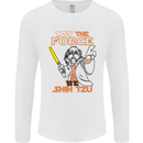 May the Force Be Shih Tzu Dog Funny Mens Long Sleeve T-Shirt White