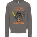 May the Force Be Shih Tzu Dog Funny Mens Sweatshirt Jumper Charcoal
