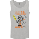 May the Force Be Shih Tzu Dog Funny Mens Vest Tank Top Sports Grey