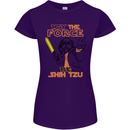 May the Force Be Shih Tzu Dog Funny Womens Petite Cut T-Shirt Purple