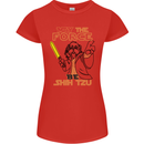 May the Force Be Shih Tzu Dog Funny Womens Petite Cut T-Shirt Red