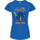 May the Force Be Shih Tzu Dog Funny Womens Petite Cut T-Shirt Royal Blue