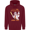 May the Force Be Shih Tzu Funny Dog Childrens Kids Hoodie Maroon