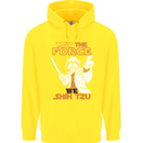 May the Force Be Shih Tzu Funny Dog Childrens Kids Hoodie Yellow
