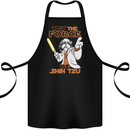 May the Force Be Shih Tzu Funny Dog Cotton Apron 100% Organic Black