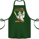 May the Force Be Shih Tzu Funny Dog Cotton Apron 100% Organic Forest Green
