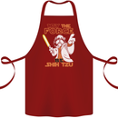 May the Force Be Shih Tzu Funny Dog Cotton Apron 100% Organic Maroon