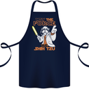 May the Force Be Shih Tzu Funny Dog Cotton Apron 100% Organic Navy Blue