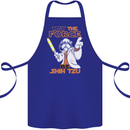 May the Force Be Shih Tzu Funny Dog Cotton Apron 100% Organic Royal Blue