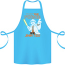 May the Force Be Shih Tzu Funny Dog Cotton Apron 100% Organic Turquoise