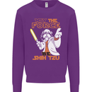 May the Force Be Shih Tzu Funny Dog Kids Sweatshirt Jumper Purple