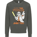 May the Force Be Shih Tzu Funny Dog Kids Sweatshirt Jumper Storm Grey