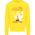 May the Force Be Shih Tzu Funny Dog Kids Sweatshirt Jumper Yellow