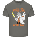 May the Force Be Shih Tzu Funny Dog Kids T-Shirt Childrens Charcoal