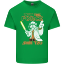 May the Force Be Shih Tzu Funny Dog Kids T-Shirt Childrens Irish Green