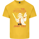 May the Force Be Shih Tzu Funny Dog Kids T-Shirt Childrens Yellow