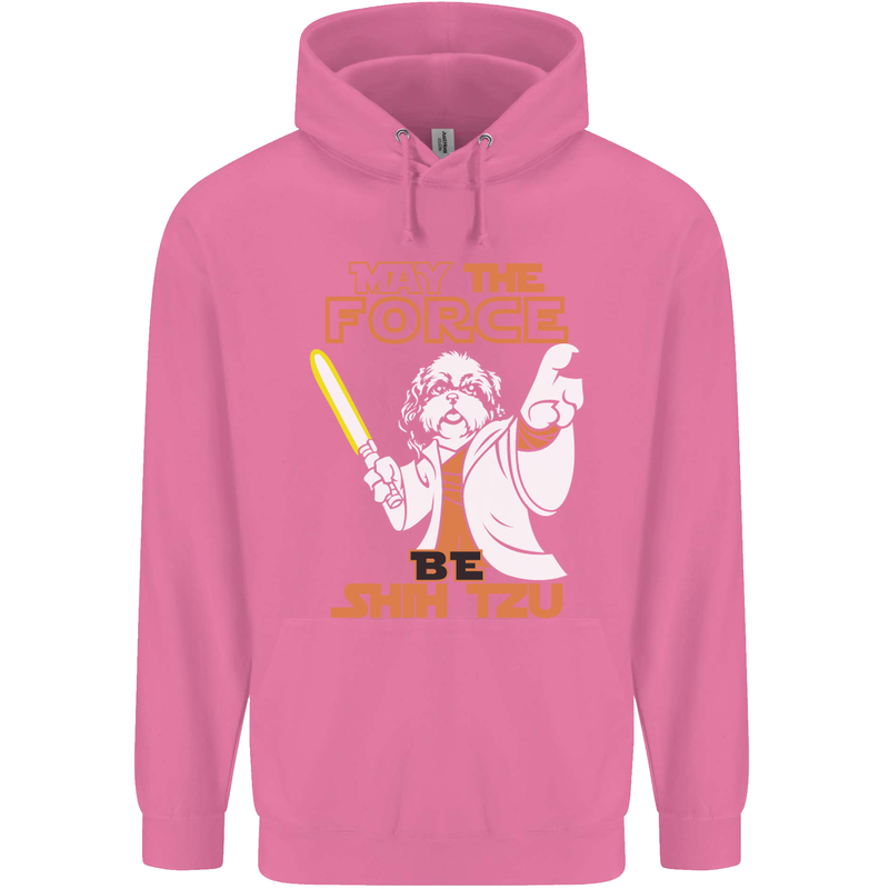 May the Force Be Shih Tzu Funny Dog Mens 80% Cotton Hoodie Azelea
