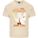 May the Force Be Shih Tzu Funny Dog Mens Cotton T-Shirt Tee Top Natural